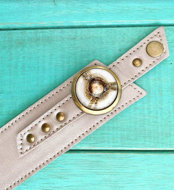 Cristalida Beige Wide Bracelet / Bonaire