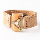Cristalida Beige Leather Bracelet For Women | Unique Jewelry-1