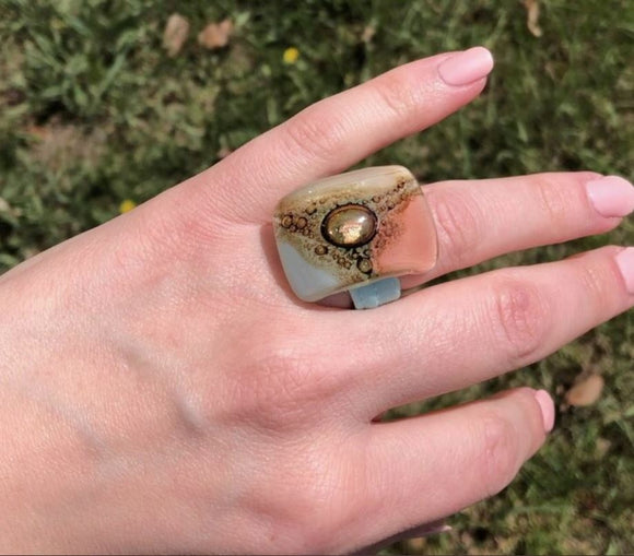 Cristalida Large Lycra Ring In Pastel Colors