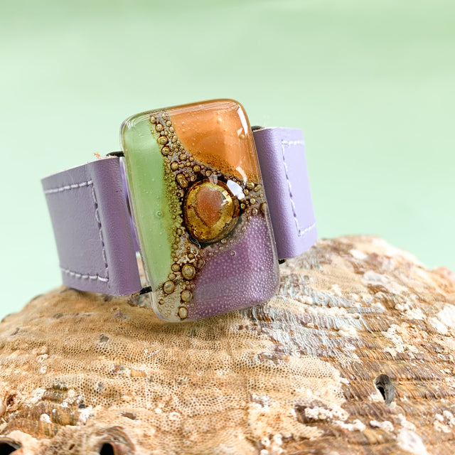 Cristalida Lilac Leather Bracelet | Handcrafted from Argentina