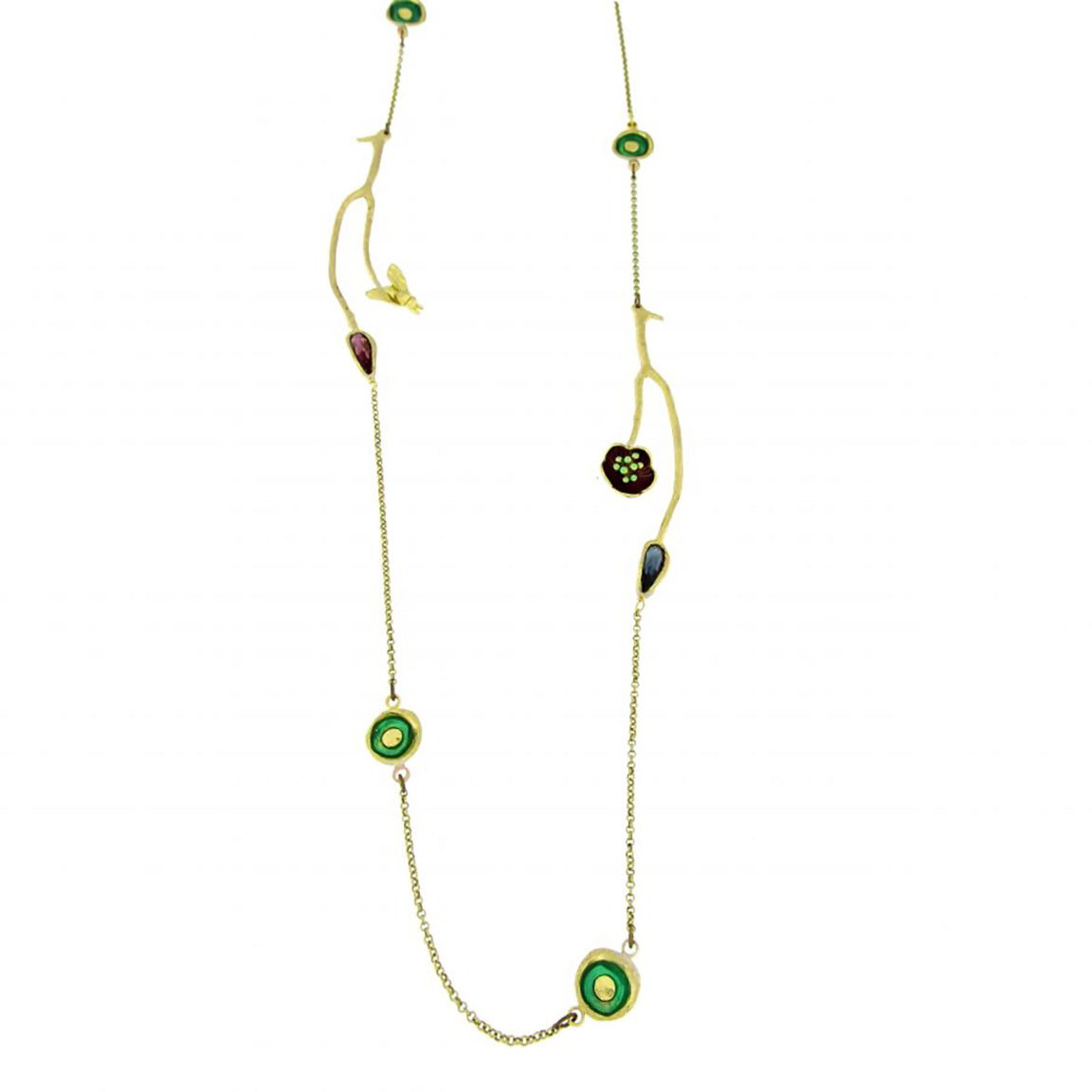 Kalliope Long Flower Bee Chain | Greece Fashion Jewelry Statement