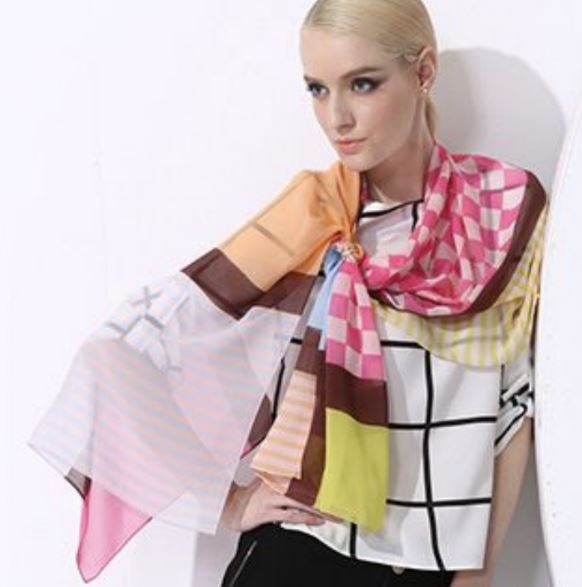 Chic Silk Georgette Long Scarf | Versatile Fashion Accessory
