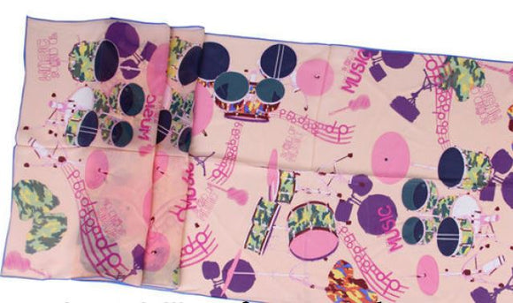 Shop Silk Georgette Long Drums Music Scarf | Versatile Fashion Accessory