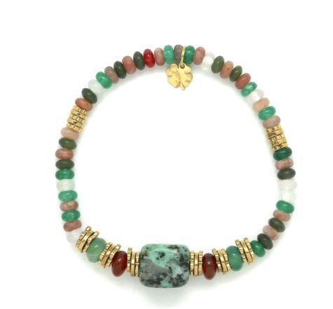 Habana Paris Elastic Bracelet With Natural Gemstones