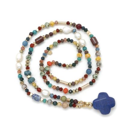 Habana Paris Mixed Gemstones Long Necklace - 0