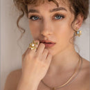 Kalliope Pearl Ring: Adjustable Greece Fashion Jewelr-1