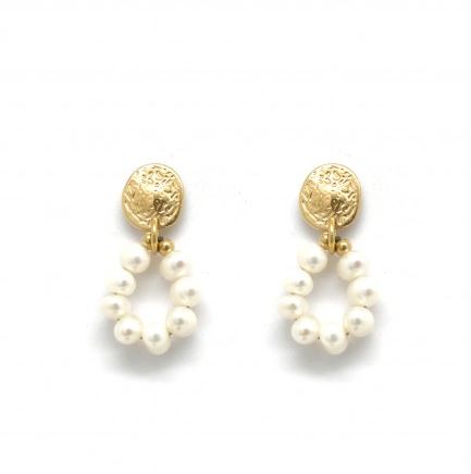 Habana Paris Pearl Circle Earrings For Women