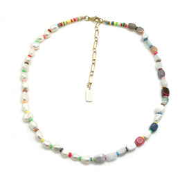 Habana Paris Pearls Gemstone Short Necklace