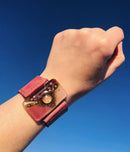 Cristalida Pink Leather Bracelet | 3 cm-3