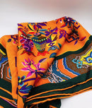 Fashion Large Orange Luxury Pure Silk Scarf-3