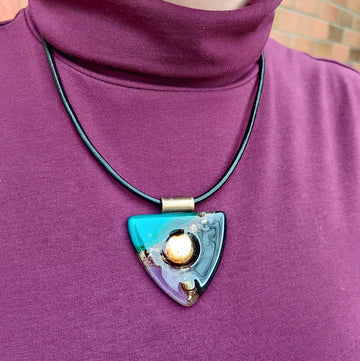 mykonos necklace black purple