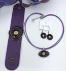 Vibrant Cristalida Purple Leather Jewelry Set-3