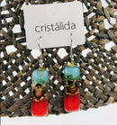 Cristalida Bright Rectangular Earrings For Women-1