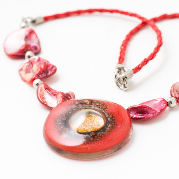nacar necklace red