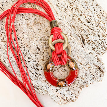 Cristalida Ziggy Red Donut Necklace - 0