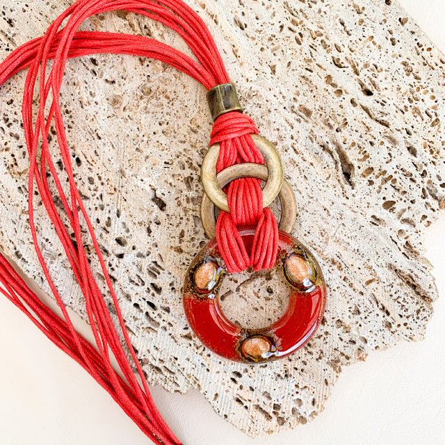 Cristalida Ziggy Red Donut Necklace - 0