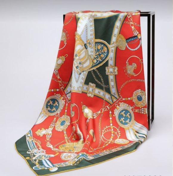 Elegant Red Silk Scarf for Women | Versatile Fashion Accessory