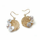 Habana Paris Costume Pearl Earrings For Women / Brass, Baroque Pearls / Fashion Jewelry - JOYasForYou