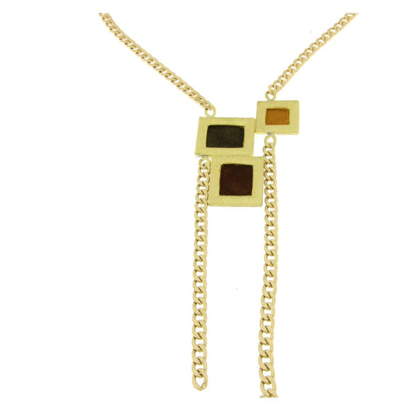 Kalliope Long Chain Square Pendant: Stylish Fashion Accessory