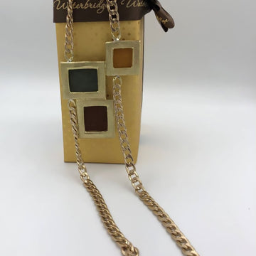 Kalliope Long Chain Square Pendant: Stylish Fashion Accessory