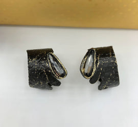 Kalliope Grey Swarovski Hoop Earrings | Greek Crafted