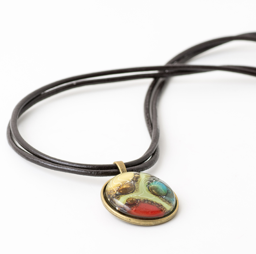 tatiana necklace black green yellow red