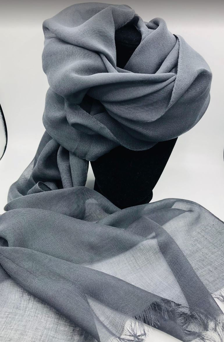 Luxurious Dark Grey Modal Summer Scarf | Lightweight & Elegant - 0