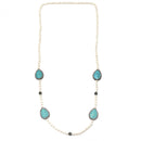 Habana Paris Long Pearl Turquoise Necklace-2