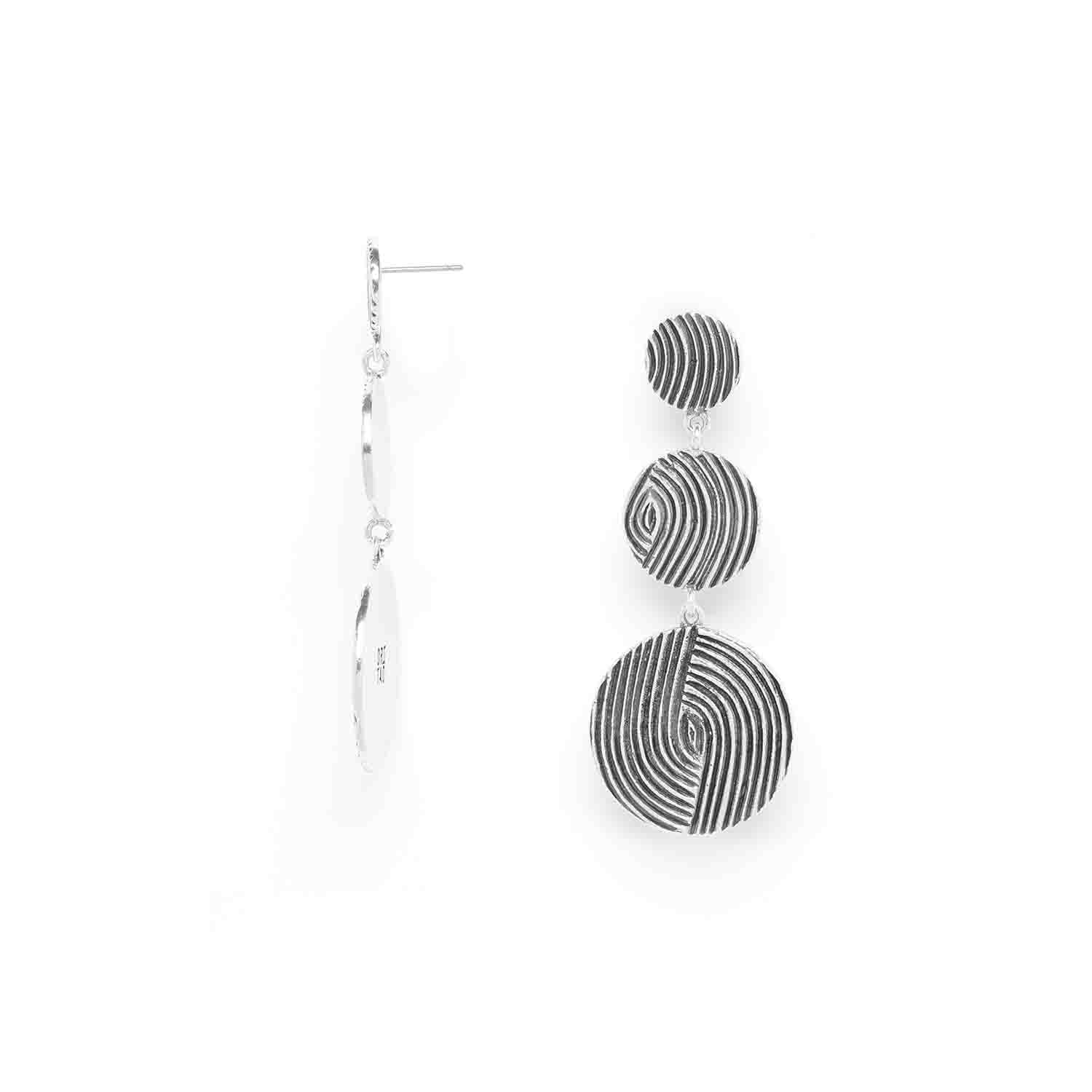 Ori Tao Infinity Long Discs Earrings - French Brass Jewelry