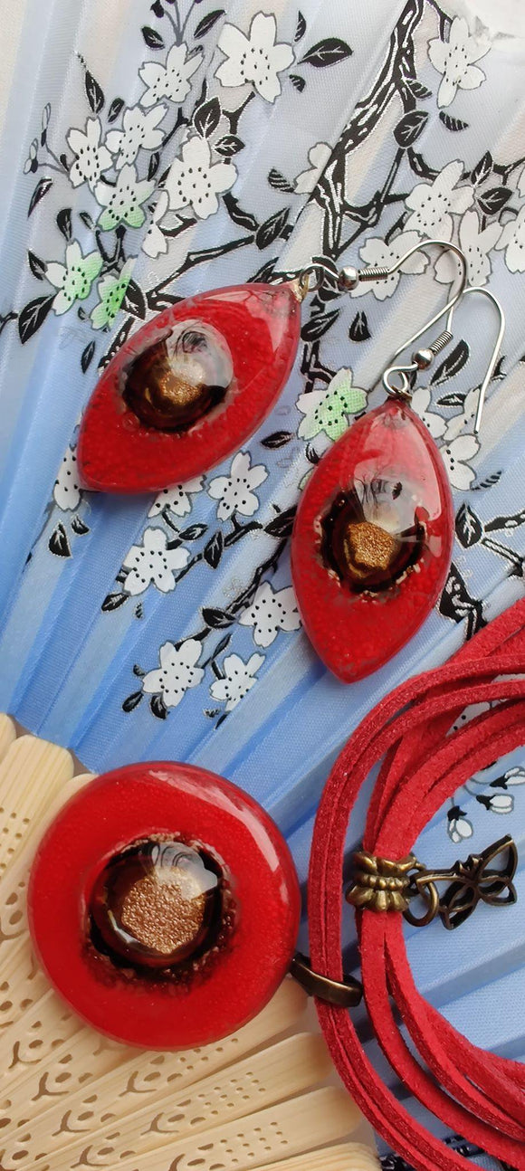 annie necklace red adjustable length - JOYasForYou